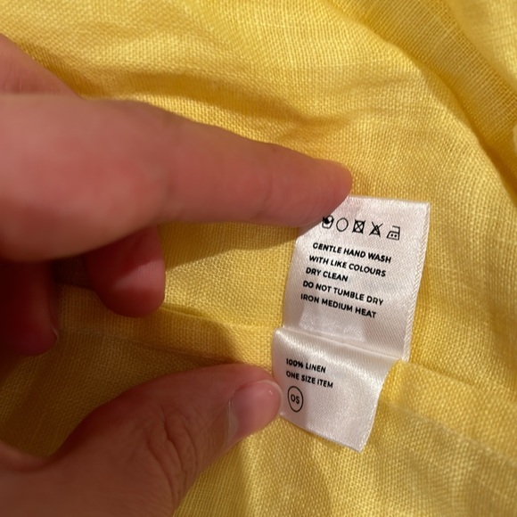 INNIKA Choo Smocked Yellow Linen Mini Dress - Picture 8 of 8
